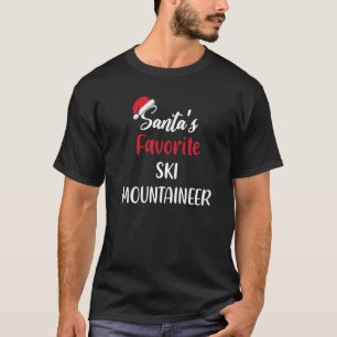 Santas Favoriete Ski Mountaineer kerstsiking T-shirt