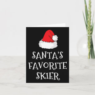 Santa's Favoriete Skiër Kerstfeest Pet Funny Xmas Kaart