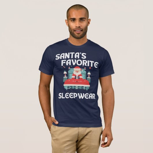 Santa's favoriete slaapkleding t-shirt (Voorkant volledig)