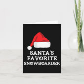 Santa's Favoriete Snowboarder Christmas Pet Xmas S Kaart (Voorkant)