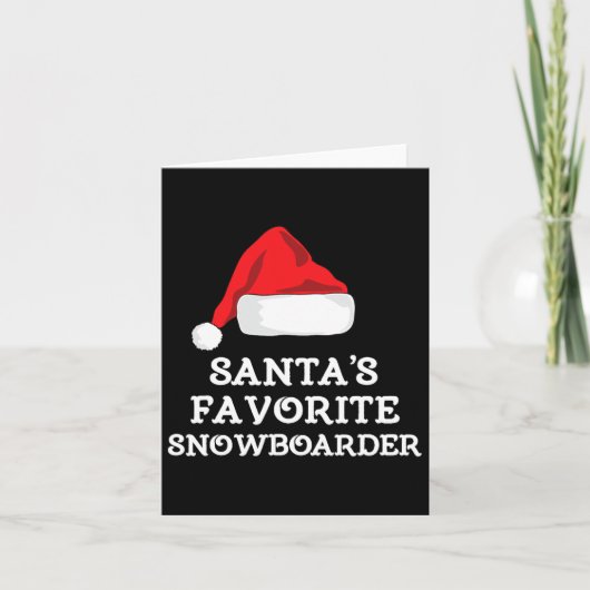 Santa's Favoriete Snowboarder Christmas Pet Xmas S Kaart (Voorkant)