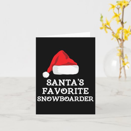 Santa's Favoriete Snowboarder Christmas Pet Xmas S Kaart (Gele Bloem)