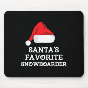 Santa's Favoriete Snowboarder Christmas Pet Xmas S Muismat