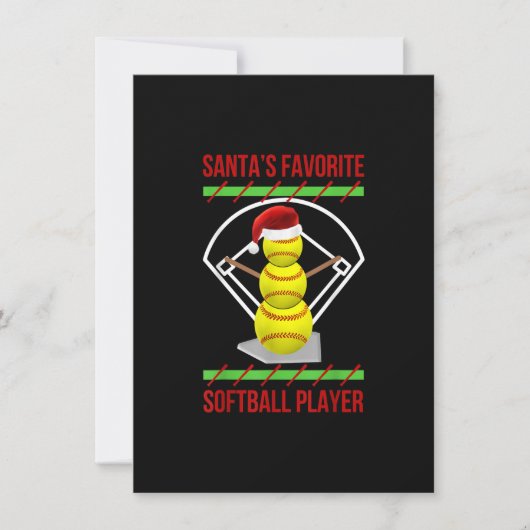 Santa's favoriete Softball Player Softball-moeder- Kaart (Voorkant)
