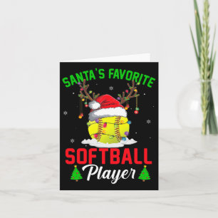 Santa's favoriete Softball-speler, Kerstmis, Pajam Kaart