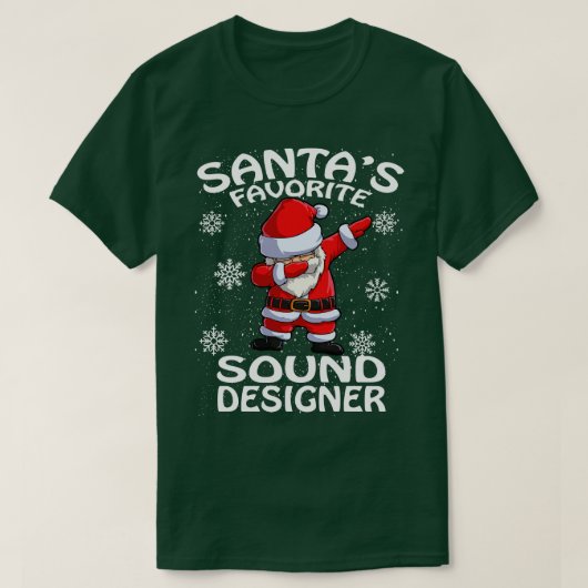Santas Favoriete Sound Designer Kerstmis T-shirt (Design voorkant)