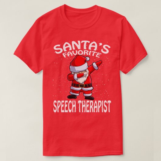 Santas Favoriete Speech Therapeut Kerstmis T-shirt (Design voorkant)