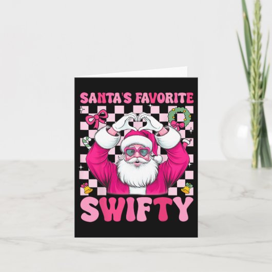 Santa's Favoriete Swifty Merry Christmas Groovy Xm Kaart (Voorkant)