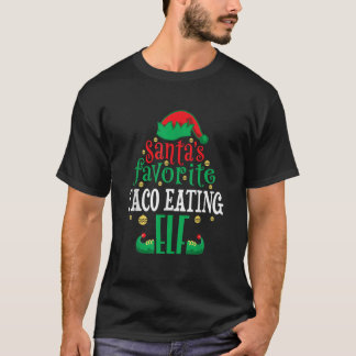 Santa's favoriete Taco Eating Elf Kerstmis Familie T-shirt