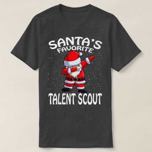 Santas Favoriete Talent Scout Kerstmis T-shirt (Design voorkant)