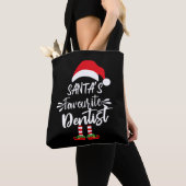 Santa's favoriete tandarts- geweldig kerstcadeau tote bag (Dichtbij)