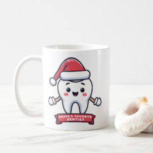 Santa's favoriete tandarts Schattige Tooth Christm Koffiemok