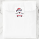 Santa's favoriete tandarts Schattige Tooth Christm Vierkante Sticker (Tas)