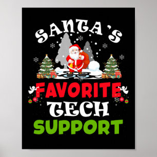 Santa's Favoriete Technische Ondersteuning Grappig Poster