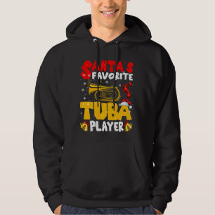 Santa's favoriete Tuba Player-chatmuziek in Hoodie