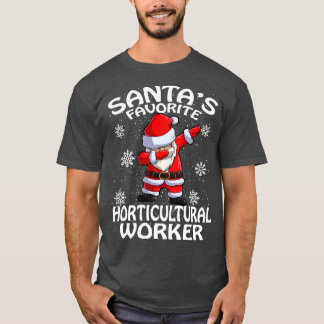Santas favoriete tuinbouwer kerst t-shirt