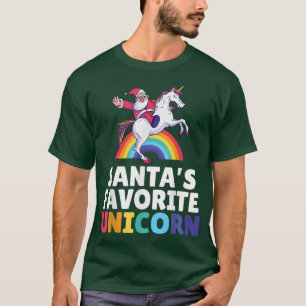Santas favoriete Unicorn Magical Kerstunicorn T-shirt