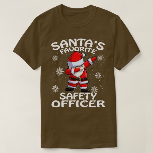 Santas Favoriete Veiligheidsfunctionaris Kerstmis T-shirt (Design voorkant)