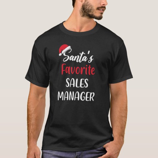 Santas Favoriete Verkoopmanager - Kerstmis Pajama T-shirt (Voorkant)
