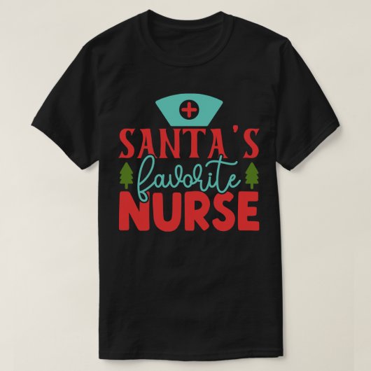Santas Favoriete verpleegster 10 T-shirt (Design voorkant)