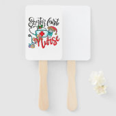 Santas favoriete verpleegster 1 handwaaier (Voorkant en achterkant)