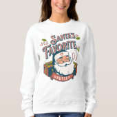 Santa's Favoriete Verpleegster Dames Basic Sweatsh Trui (Voorkant)