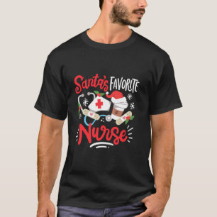 Santas Favoriete Verpleegster Grappige Kerst RN Sc T-shirt