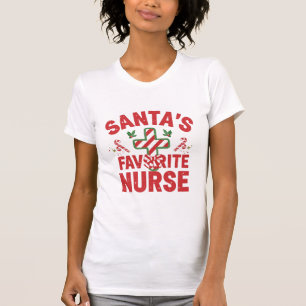 Santa's favoriete verpleegster Grappige Kerst-ve T-shirt