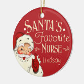Santa's favoriete verpleegster keramisch ornament (Links)