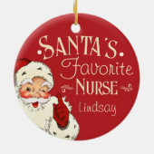 Santa's favoriete verpleegster keramisch ornament (Achterkant)