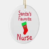 Santa's favoriete verpleegster keramisch ornament (Rechts)