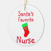 Santa's favoriete verpleegster keramisch ornament (Links)