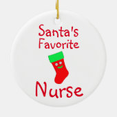 Santa's favoriete verpleegster keramisch ornament (Achterkant)