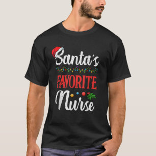 Santa's Favoriete Verpleegster Kerstlicht Ziekenhu T-shirt
