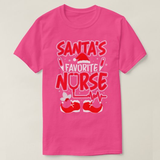 Santas Favoriete Verpleegster Kerstmis TShirt jong (Design voorkant)