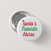 Santa's Favoriete Verpleegster Kerstwaardering Ronde Button 3,2 Cm (Voorkant /achterkant)