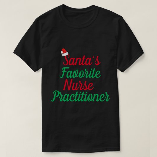 Santa's Favoriete Verpleegster Kerstwaardering T-shirt (Design voorkant)