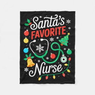 Santa's Favoriete Verpleegster Shirt Mannen Vrouwe Fleece Deken