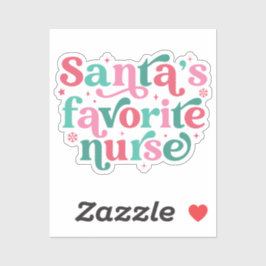 Santa's favoriete verpleegster sticker