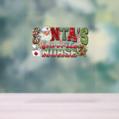 Santa's favoriete verpleegster, vrolijke verpleegs acryl bord (Neutraal)