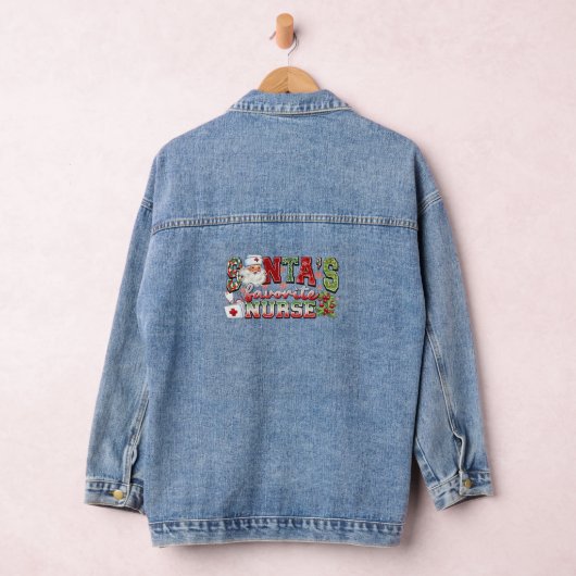 Santa's favoriete verpleegster, vrolijke verpleegs denim jacket (Hangar)