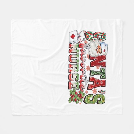 Santa's favoriete verpleegster, vrolijke verpleegs fleece deken (Voorkant (Horizontaal))