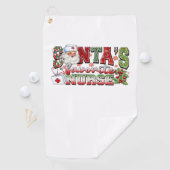 Santa's favoriete verpleegster, vrolijke verpleegs golfhanddoek (Insitu)