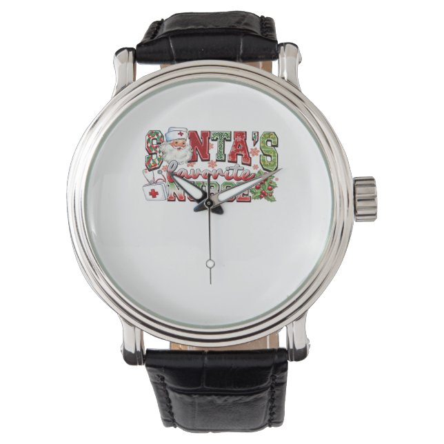 Santa's favoriete verpleegster, vrolijke verpleegs horloge (Voorkant)