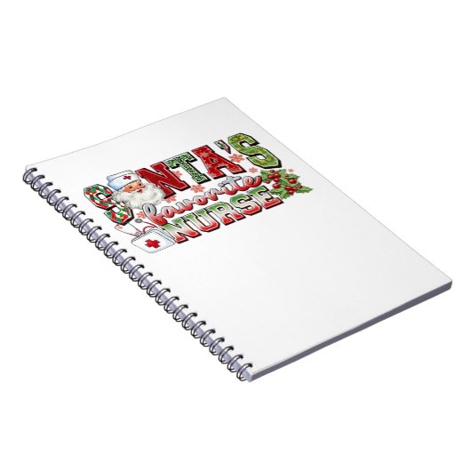 Santa's favoriete verpleegster, vrolijke verpleegs notitieboek (Rechterzijde)
