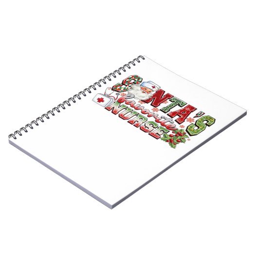 Santa's favoriete verpleegster, vrolijke verpleegs notitieboek (Linkerzijde)