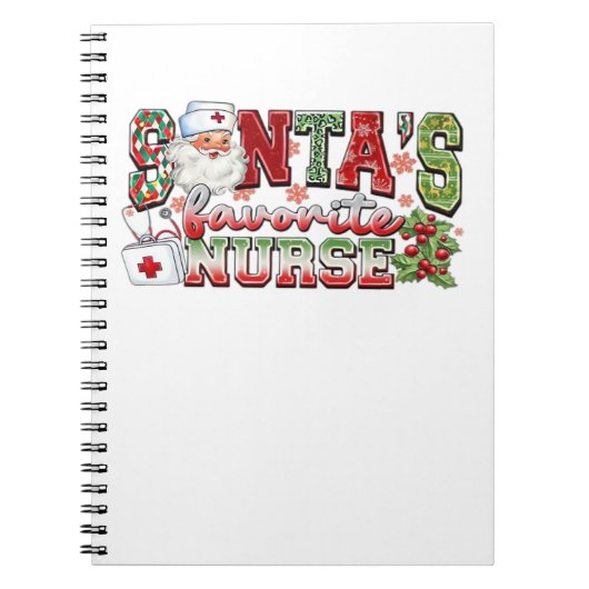 Santa's favoriete verpleegster, vrolijke verpleegs notitieboek (Voorkant)