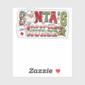 Santa's favoriete verpleegster, vrolijke verpleegs sticker (Vel)