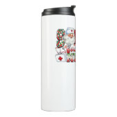 Santa's favoriete verpleegster, vrolijke verpleegs thermosbeker (Gedraaid links)