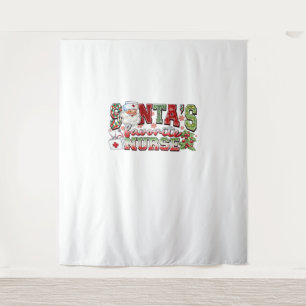 Santa's favoriete verpleegster, vrolijke verpleegs wandkleed